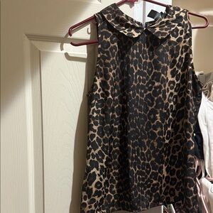 Ann Taylor Factory Leopard Print Collared Blouse